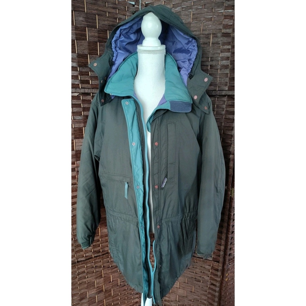 PATAGONIA Women's Parka Size Medium Vintage Ski Snowboarding Gray Purple
